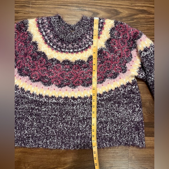 FREE PEOPLE Festive Frost Pullover BlackBerry Wine Combo Size XS - Picture 10 of 12